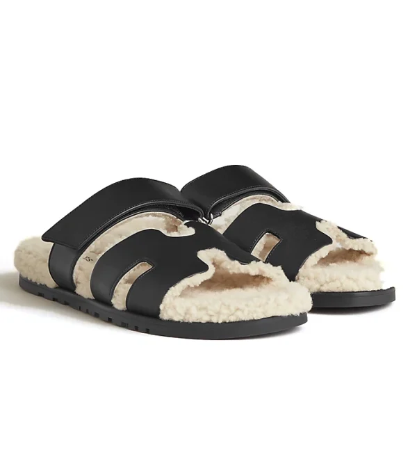 Chypre sandal - Black/ Écru