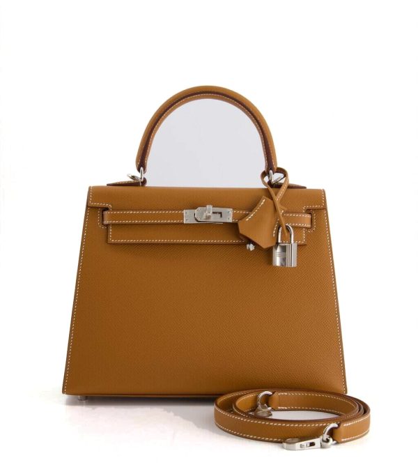Hermès Kelly 25 Sellier Gold Epsom Leather in Palladium Hardware